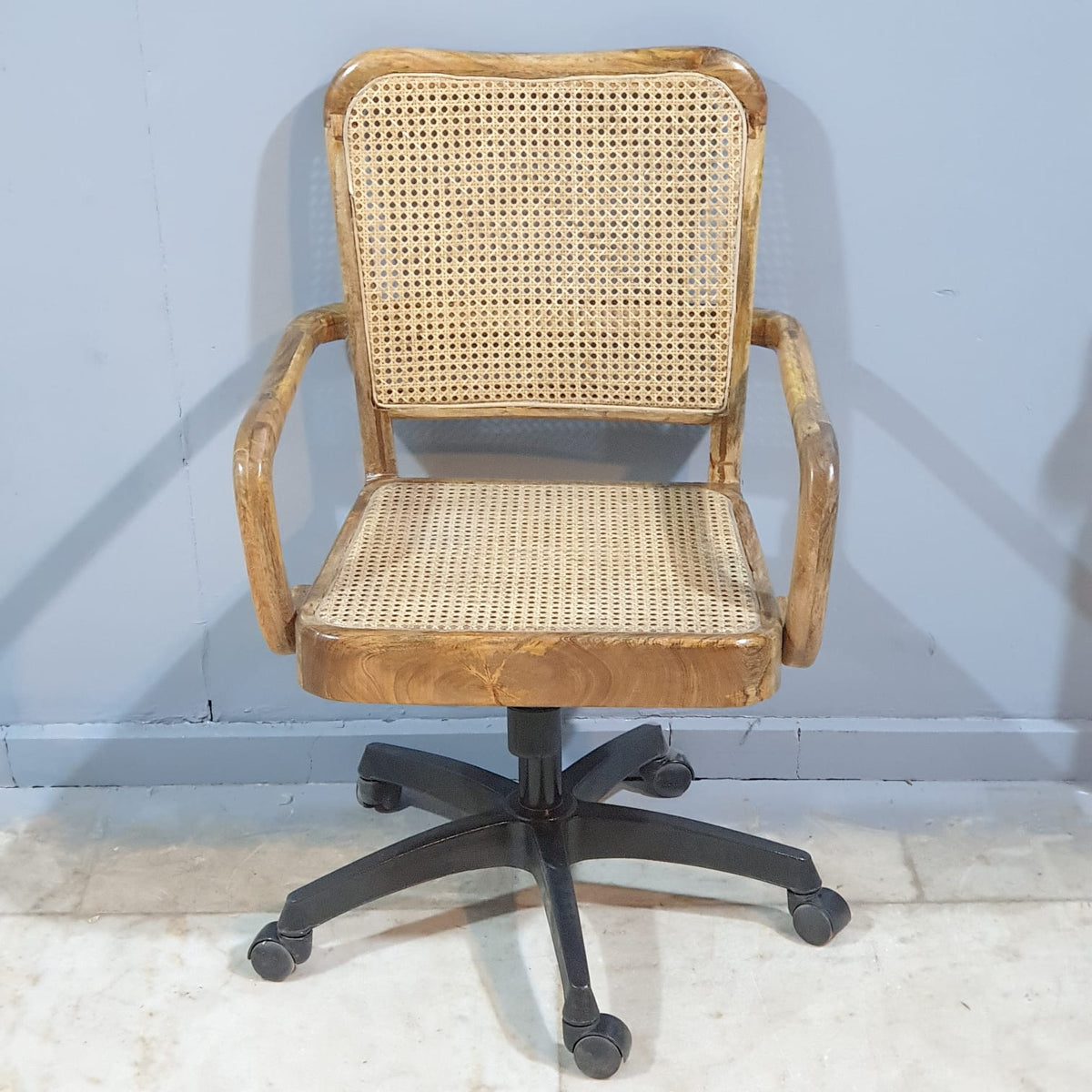 Rattan Elegance Series Solid Mango Wood Study Chair Office Chair 50x46x57 cm