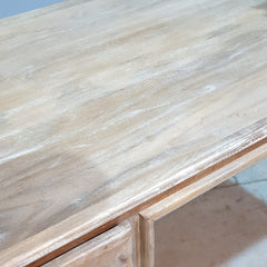 Antique Timber Teak Style Desk With Drawers 142x70x75 cm