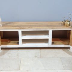 Handmade Indian Furniture Solid Hard Wood TV Unit 160x40x50Cm