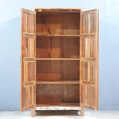 Nirvana Reclaimed Wood Timber Pantry Wardrobe Cabinet Multicolor