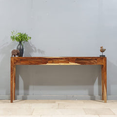 Boston Taper Contemporary Solid Wood Console Table Hall way Table Natural
