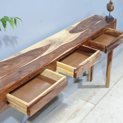 Boston Taper Contemporary Solid Wood Console Table Hall way Table Natural