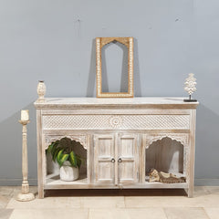 Indian Hand Carved Solid Wood Sideboard Buffet C32