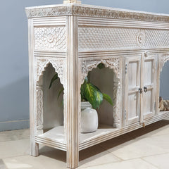 Indian Hand Carved Solid Wood Sideboard Buffet C32