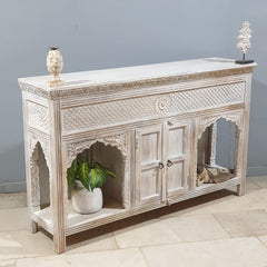 Indian Hand Carved Solid Wood Sideboard Buffet C32