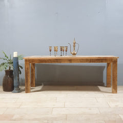 Corso Reclaimed & Mango Wood Rectangle Dining Table 6-8 Seater Natural