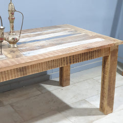 Corso Reclaimed & Mango Wood Rectangle Dining Table 6-8 Seater Natural