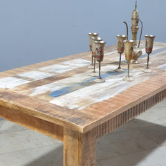 Corso Reclaimed & Mango Wood Rectangle Dining Table 6-8 Seater Natural