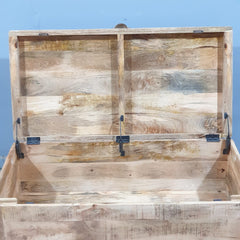 Solid Wooden Shugar Chest Blanket Box Natural 109cm