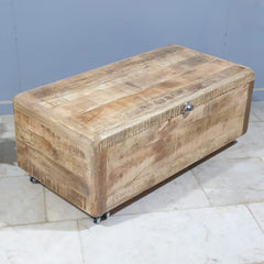 Solid Wooden Shugar Chest Blanket Box Natural 109cm