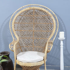 Cane Studio Wicker Rattan Bamboo Cane Chair  119x63x160 cm