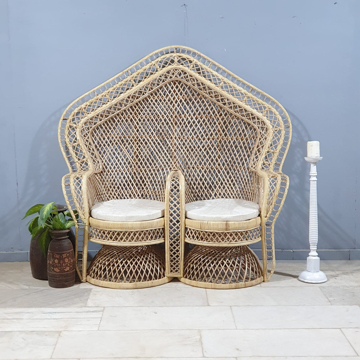 Cane Studio Double Rattan Bamboo Cane Chair 02