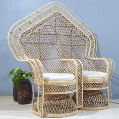 Cane Studio Wicker Double Rattan Bamboo Cane Chair  184 x 79 x 169 cm
