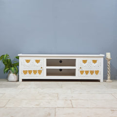 Handmade Indian Furniture Solid Hard Wood TV Unit 160x40x50 cm