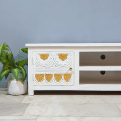 Handmade Indian Furniture Solid Hard Wood TV Unit 160x40x50 cm