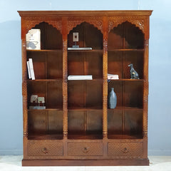 Mehrab Indian Hand Carved Solid Wood Bookshelf B43