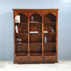 Mehrab Indian Hand Carved Solid Wood Bookshelf B43