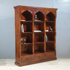 Mehrab Indian Hand Carved Solid Wood Bookshelf B43