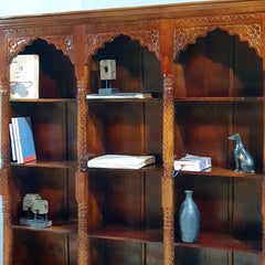 Mehrab Indian Hand Carved Solid Wood Bookshelf B43