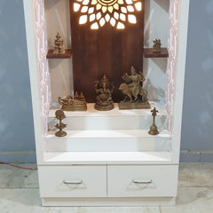 Hand Carved Indian Solid Wood Home Temple 75x45x180 cm