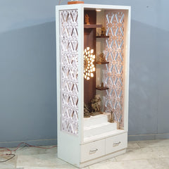 Hand Carved Indian Solid Wood Home Temple 75x45x180 cm