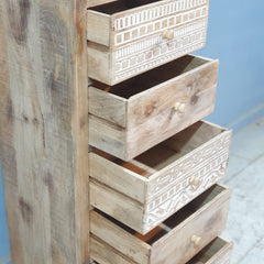 The Attic Jodhpur Tallboy Wooden Chest of Drawer Natural D48