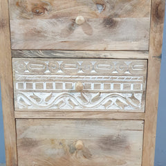 The Attic Jodhpur Tallboy Wooden Chest of Drawer Natural 55x40x125 cm