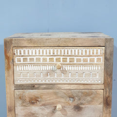 The Attic Jodhpur Tallboy Wooden Chest of Drawer Natural 55x40x125 cm
