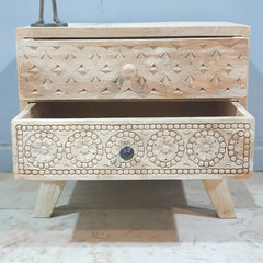 The Attic Duns Solid Wood Bedside Table Natural 87