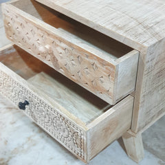 The Attic Duns Solid Wood Bedside Table Natural 50X40X45CM