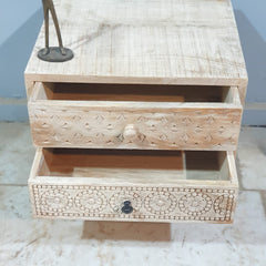 The Attic Duns Solid Wood Bedside Table Natural 50X40X45CM