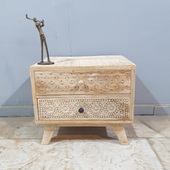 The Attic Duns Solid Wood Bedside Table Natural 50X40X45CM