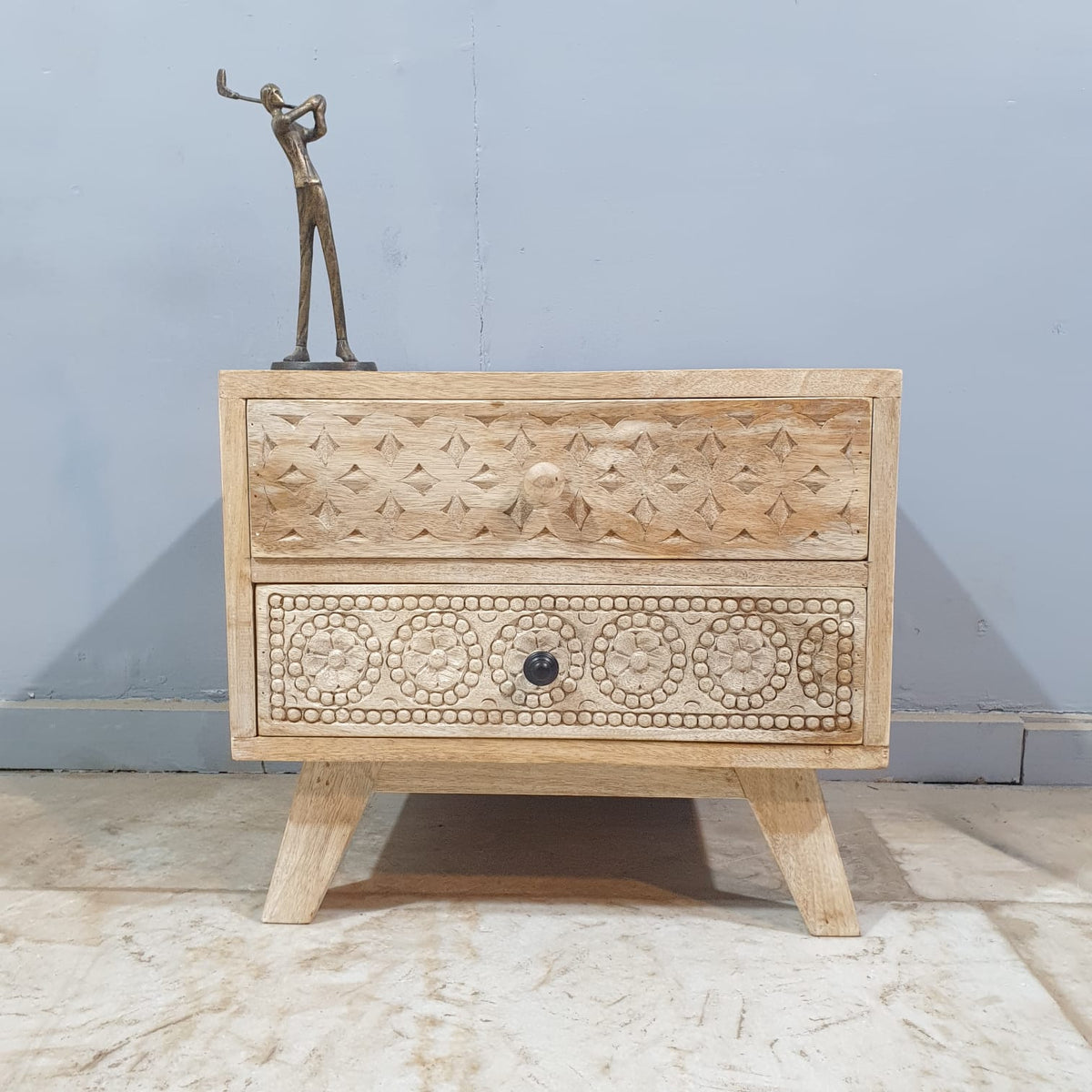 The Attic Duns Solid Wood Bedside Table Natural 50X40X45CM