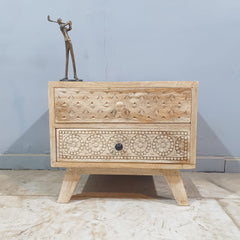 The Attic Duns Solid Wood Bedside Table Natural 50X40X45CM