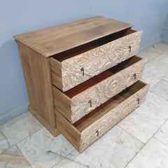 The Attic Jodhpur Wooden Chest of Drawer White Wash D45