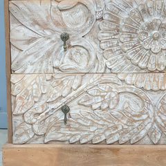 The Attic Jodhpur Wooden Chest of Drawer White Wash D45