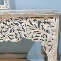 Indian Furniture Hand Carved Solid Wood Console Table 150x40x75 cm
