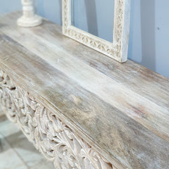 Indian Furniture Hand Carved Solid Wood Console Table 150x40x75 cm
