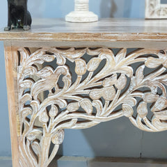 Indian Furniture Hand Carved Solid Wood Console Table 150x40x75 cm