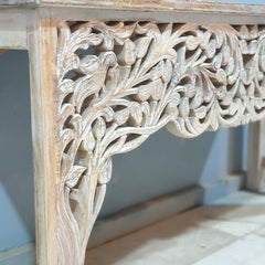 Indian Furniture Hand Carved Solid Wood Console Table 150x40x75 cm