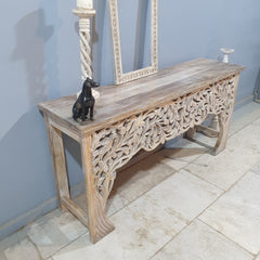 Indian Furniture Hand Carved Solid Wood Console Table 150x40x75 cm