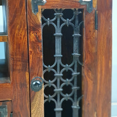 Takat Metal Jali Natural Indian Corner TV Cabinet 46