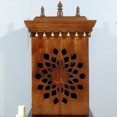 Large Sized Handmade Sheesham Wood Home Temple in Brown