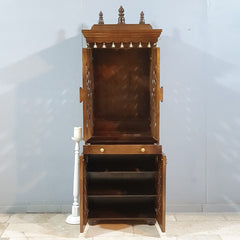 Large Sized Handmade Sheesham Wood Home Temple in Brown