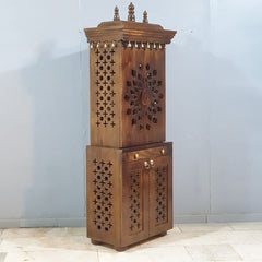 Large Sized Handmade Sheesham Wood Home Temple in Brown