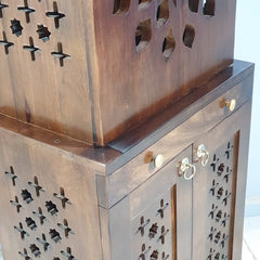 Large Sized Handmade Sheesham Wood Home Temple in Brown