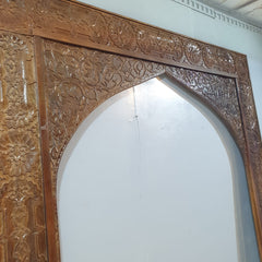 Mehrab Handmade Carved Indian Solid Hard Wood Arch