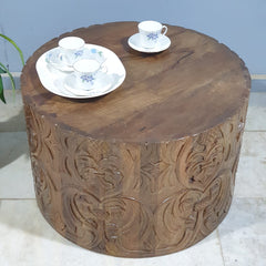 Bristol Indian Solid Mango Wood Round Coffee Table  C88