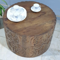 Bristol Indian Solid Mango Wood Round Coffee Table  C88