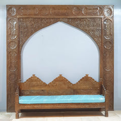 Mughal Garden Hand Carved Solid Wood Daybed Sofa D14